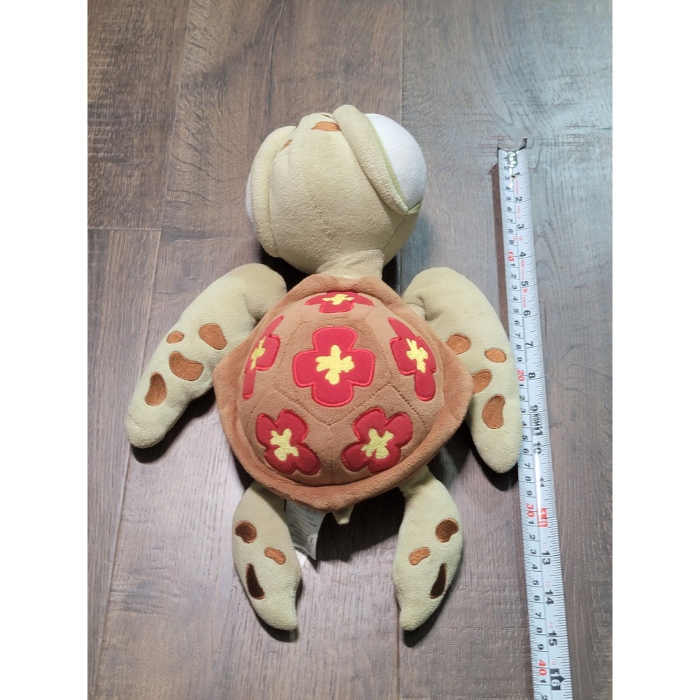 Disney Store Squirt Plush Finding Nemo Sea Turtle 10in P842-1299-2 Floral Shell